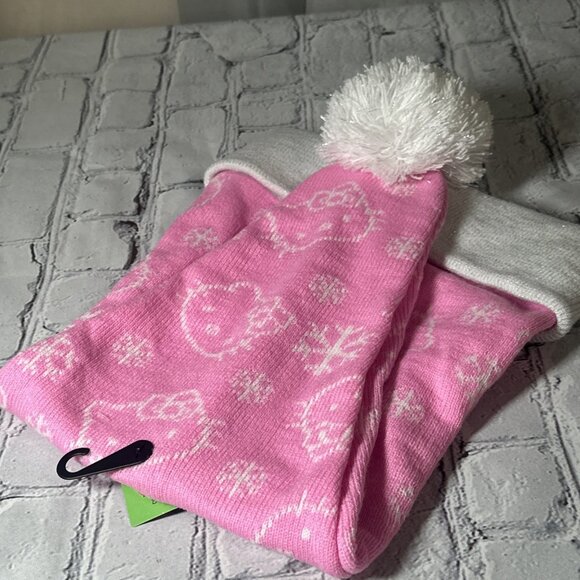 Hello Kitty Pink Face Snowflake Holiday Santa Hat NEW Adult One Size - Picture 4 of 7